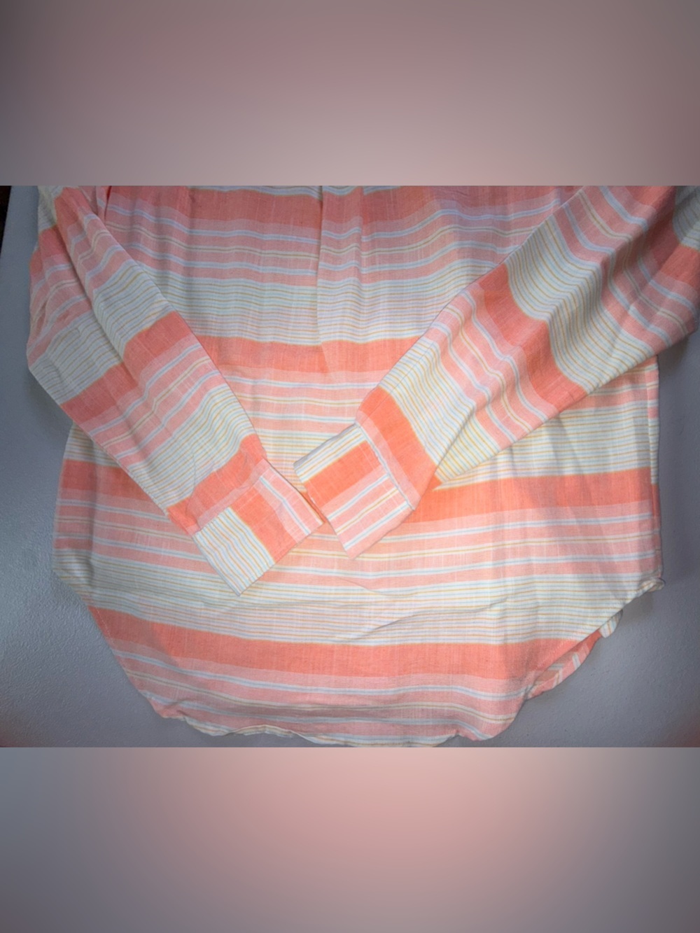 Fresh produce button down Shirt Medium Coral 100% Rayon Coastal Casual - Picture 4 of 12